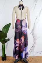 Yamel Minimalist Printed Backless Halter Neck Dresses with a Skirt Evening Wear Edit