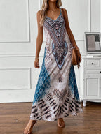 Gudrun Premium Sleeveless Dress with a Feather Pattern Chic Silhouette Collection