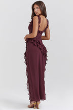Carmen Timeless Long Dress with Ruffles Designer Edit