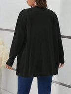 Plus Size Open Front Cardigan Cozy Knit For Fall Everyday