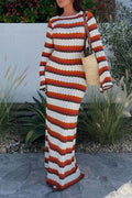 Contemporary Lucrecia Casual Striped Long Dress for Modern Fashion Wear