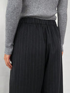Minimalist Wide Leg Pants For Women Casual Solid Color Long Loose Mid Waist Trousers