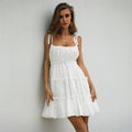 Kelby Ruffle Tiered Babydoll Dress Off White