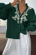 Everyday Luck Floral Embroidered Cotton Top - 5 Colors