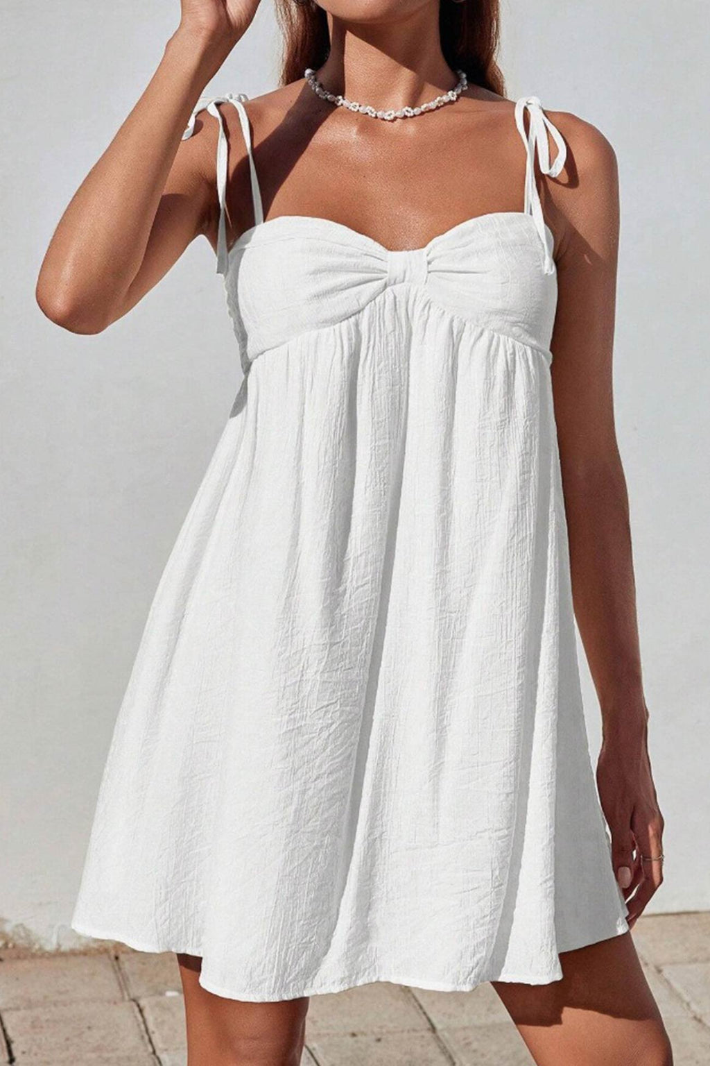 Bow Tie-up Cami Mini Dress