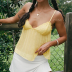 Irina Pleated Lace Trim Cami