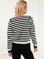 Always Elegant Wide Striped Cardigan
