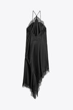 Halter Neck Lace Patchwork Dress