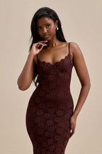 Backless Bodycon Maxi Lace Dress