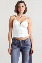 Bow back halter neck cami top