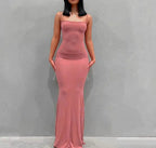 Satin Slip Backless Maxi Dress
