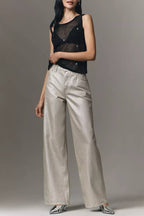 Pistola Tate High-Rise Bowed Wide-Leg Jeans