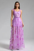 Spaghetti Strap Butterfly Party Dress