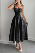 Elegant Spaghetti Strap Jacquard Maxi Formal Dress