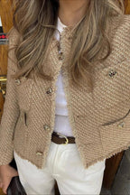 Tweed Button Front Jacket