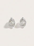 Geometric Gold Twist Clip On Earrings Two Layer Shine