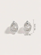 Geometric Gold Twist Clip On Earrings Two Layer Shine