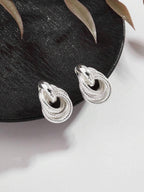 Geometric Gold Twist Clip On Earrings Two Layer Shine