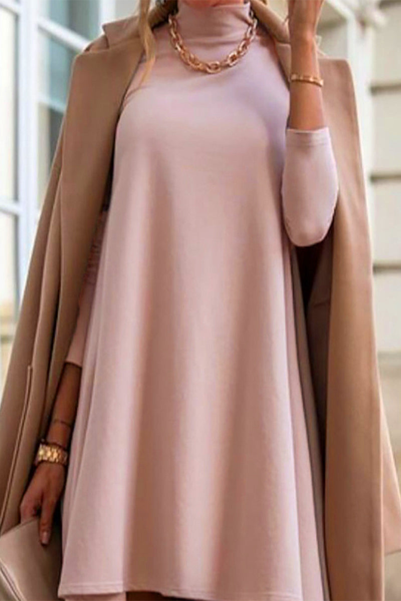 Emilia Casual Simple Solid Elegant Dress for Seasonal Wardrobe Essential