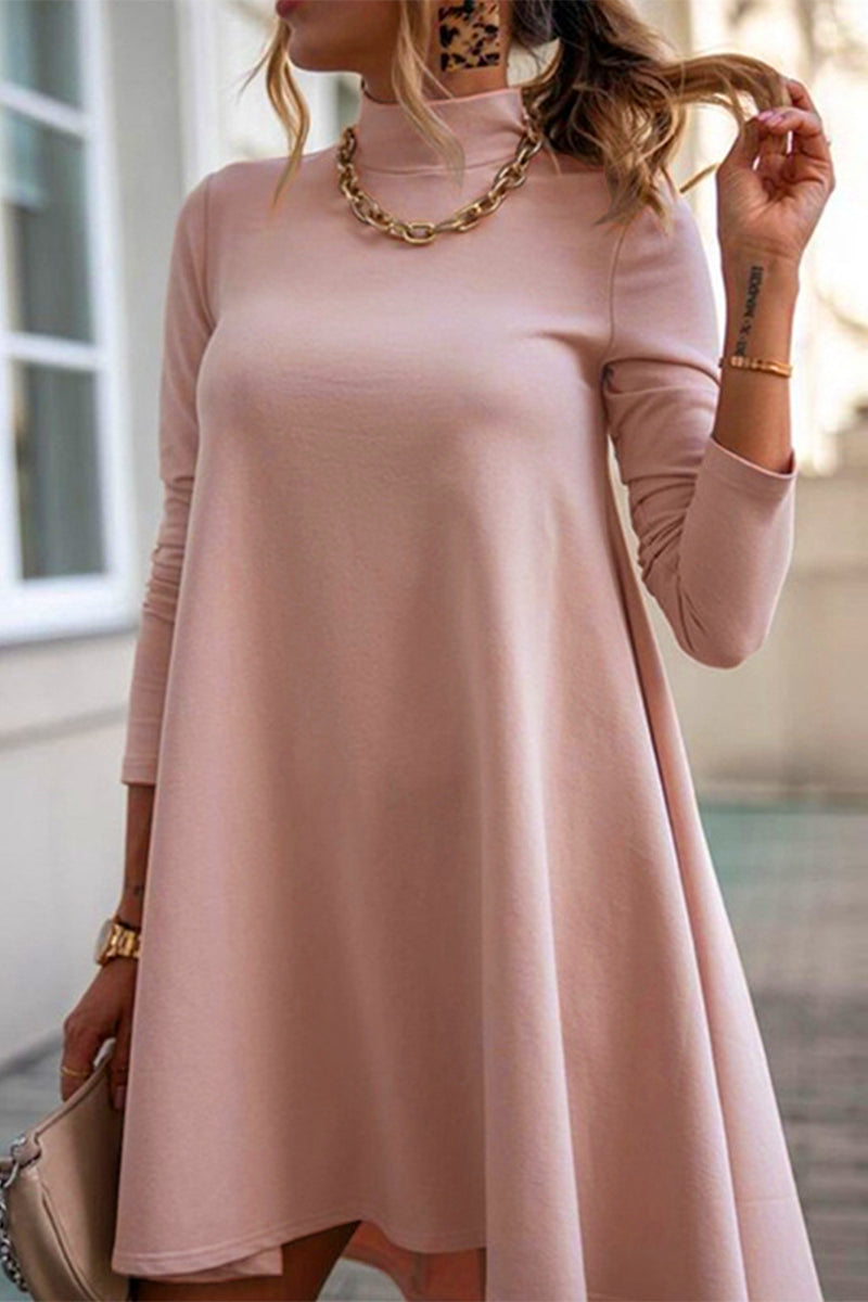 Emilia Casual Simple Solid Elegant Dress for Seasonal Wardrobe Essential