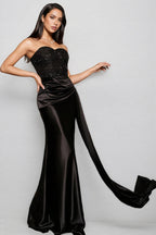 Brontane Black Sheath Sequin Maxi Dress
