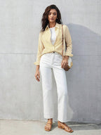 Front Button-Down Long Sleeve Shirt Versatile Elegant Chic