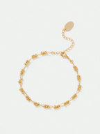 Chic Silver Plated Beaded Chain Bracelet With Rhinestones