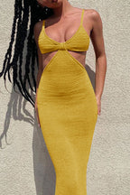 Selene Boutique Holiday Dresses Solid Color Backless V Neck Wrap Skirt Chic Silhouette Collection