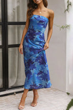 Nerina Effortless Floral Backless Strapless Printed Celebrity Dresses Designer Edit