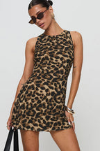 Slim Fit Cami Leopard Print Party Dress