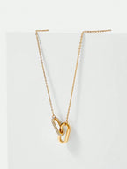 Gold Plated Cubic Zirconia Geometric Necklace Elegant Shine