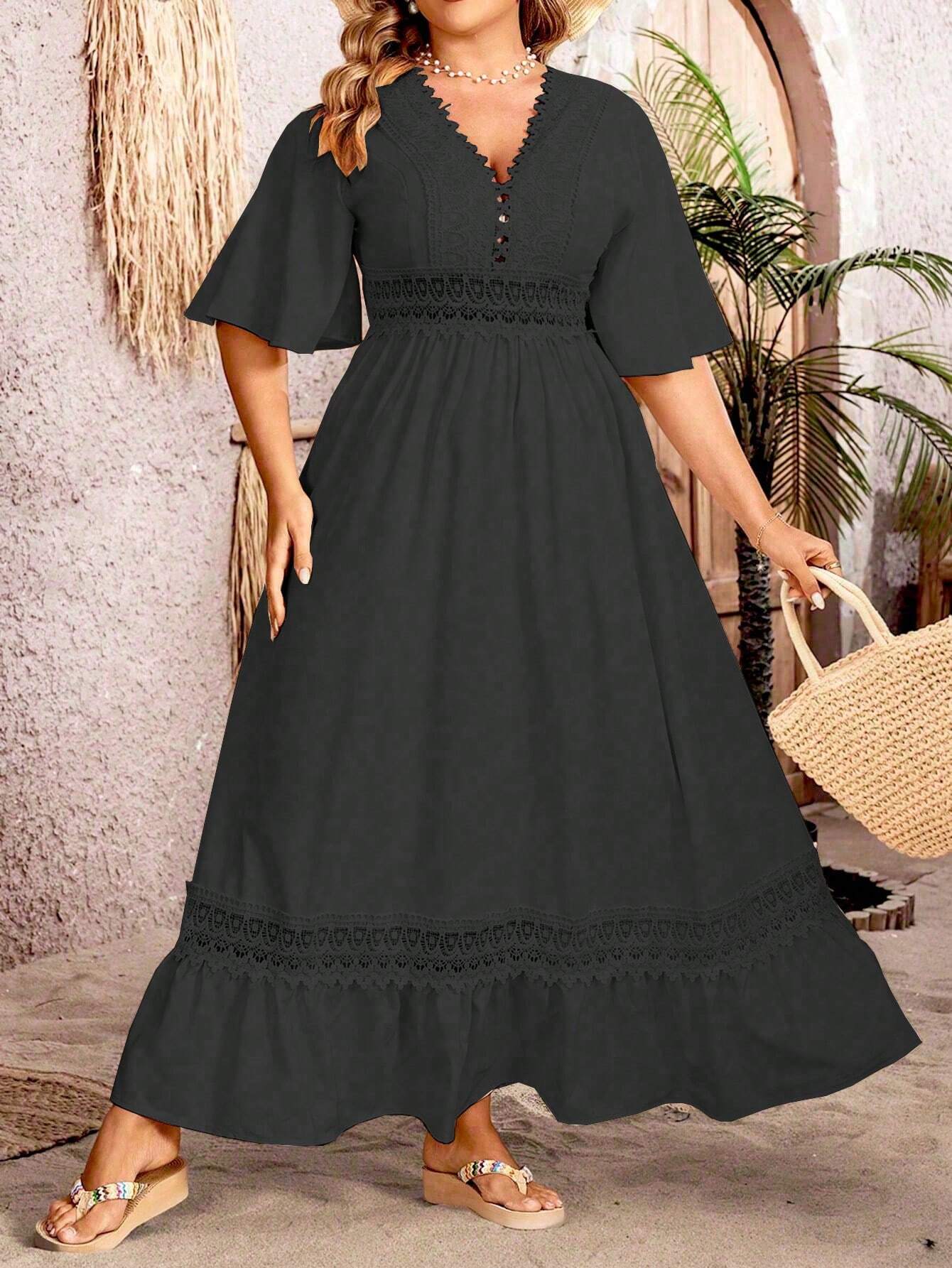 Laura Minimalist Line Plus Size Dress for Women Evening Wear Edit