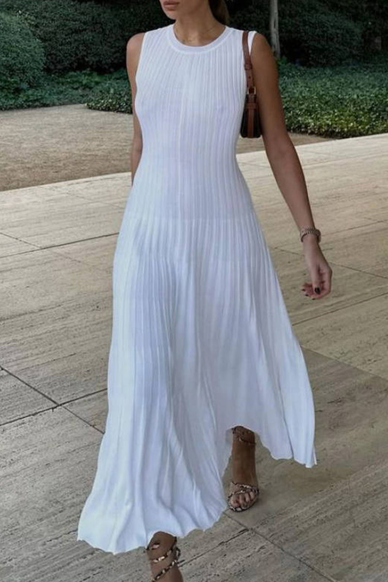 Paula Boutique Casual Sleeveless Dresses with Fixed Frenulum and O Neck Everyday Luxe Edit