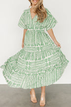 Gloria Exclusive Printed Vintage Holiday Dresses with Striped Print, Patchwork and V Neck Evening Wear Edit