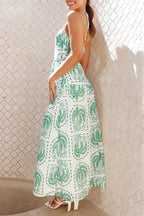 Danna Premium Floral Backless Halter Beach Dresses for Vacation Elevated Occasion Wear