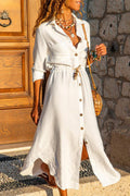 Barbara Boutique Casual, Shirt Dresses with a Fixed Buckle and Turn Down Collar Evening Wear Edit