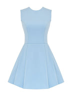 Tuscan Blue Twill Mini Dress