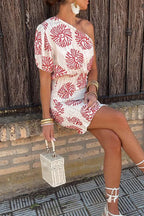 Noemí Statement Dresses with Floral Pleats, Slanted Collars and Wrap Skirts Designer Dress Edit