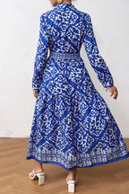 Esperanza Statement Casual Printed Patchwork Shirt Collar Long Sleeve Dresses Boutique Collection