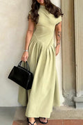 Susana Timeless , a Line Dresses with a Plain Pleat and Slanted Collar Boutique Collection