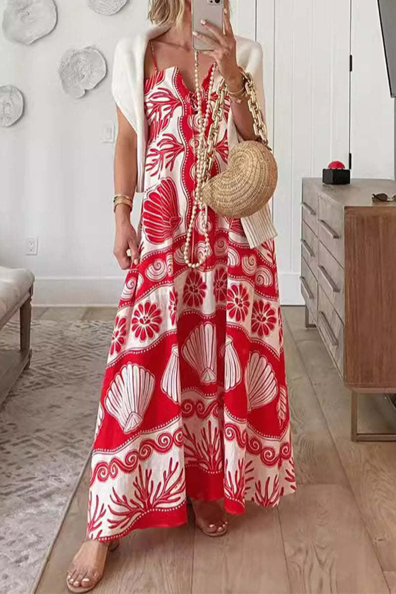 Berta Timeless Holiday Dresses with Geometric Print, Lace Up and V Neck Evening Wear Edit