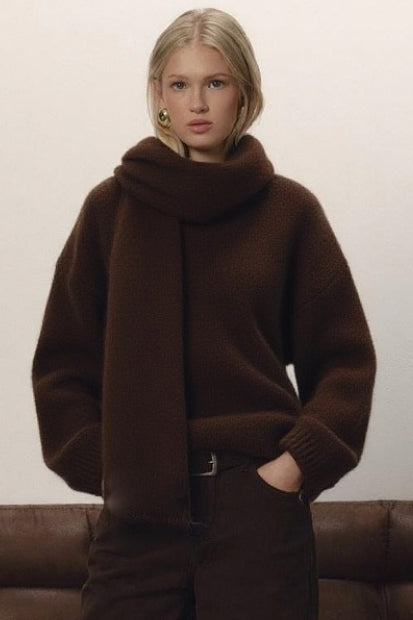 Soft Wool Loose V-Neck Solid Sweater