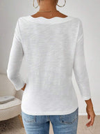 Velvet Scoop Neck Long Sleeve Tee