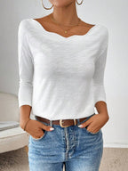 Velvet Scoop Neck Long Sleeve Tee