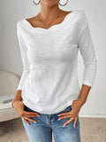 Velvet Scoop Neck Long Sleeve Tee