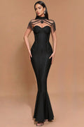 Briarlk Fringe Halter Fishtail Maxi Dress