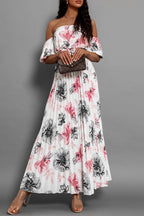 Alessia Chic Off the Shoulder Floral Dress with Tie Waist Boutique Collection