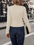 Double Breasted Short Jacket With Stand Collar Comfort