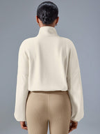 Cropped Zip Jacket For Women With Stand Collar And Pocket Details Lightweight Sporty Outdoor