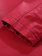 Faux Leather Biker Jacket Asymmetric Zip Chic Design